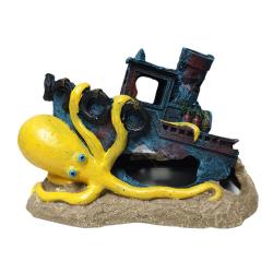Yellow Octopus Shipwreck Ornament Medium