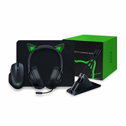 Razer Kitty Gaming Bundle With Basilisk Essential Kraken X Lite Goliathus Mobile Stealth Mouse Bungee V2 And Kitty Ears