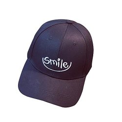 Mens Women Fashion Smile Print Adjustable Casual Snapback Baseball Cap Hat Black