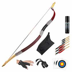 30LB Handmade 1.1m Traditional Longbow Recurve Bow Horse Riding Archery Practice 