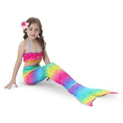 3 Piece Kids Rainbow Mermaid Bikini GB04 - 150
