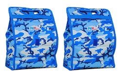 Set Of 2 Packit PK2 Freezable Foldable 8" Lunch Bags Gel Lined Reusable Freezer cooler
