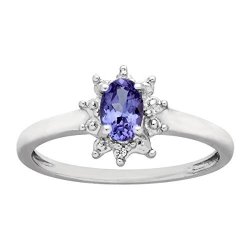 3 8 Ct Natural Tanzanite Ring With Diamonds In Sterling Silver