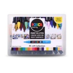 Uni Marker PC-1M Set - Extra-fine Pin Tip 0.7MM 22 X Assorted Colours