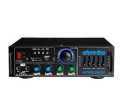 2CH Bluetooth Stereo Amplifier Surround Sound Mixer 2MIC Hifi Amplifiers USB Amp Fm Aux Home Cinema Karaoke Remote Control