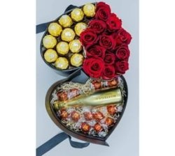 Red Roses Chocs & Champagne Gift Box