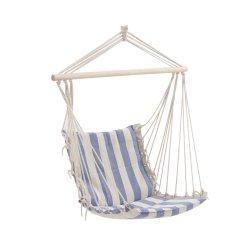 Marina Wood & Poly-cotton Hanging Chair Blue & White Stripe W90CMXD110CM