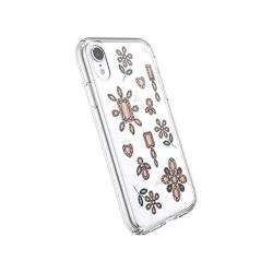 Speck Products Presidio Clear + Print Iphone Xr Case Fairytalefloral Peach Gold clear
