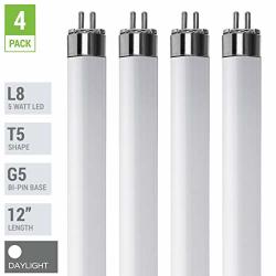 Pack Of 4 LED Direct Replacement F8T5 DL - T5 6500K Daylight - 5 Watt - 12" - 500 Lumens - Super Long Life Light