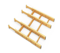 Pack Of 4 Bamboo Expandable Drawer Dividers - With Inserts