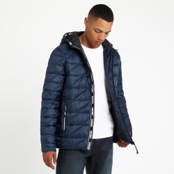 Deals on Dnm Blue Zip Through Padded Jacket | Compare Prices & Shop ...