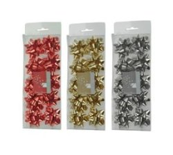 Christmas Bow Gift Wrapping - Set Of 10 - 3 Pack