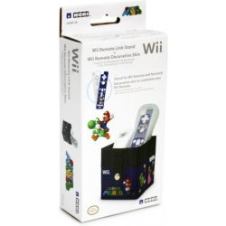 Hori Wii Remote Link Stand + Wii Remote Decorative Skin Super Mario Blue Version