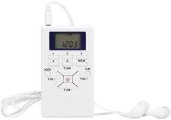 Fm Pocket Radio Allomn Portable Fm Transistor Radio Digital Tuning Stereo Radio With Battery Operated Lcd Display And Earphone For Walking White