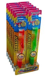 Dr. Fresh Firefly The Original Flashing Light Up Timer Toothbrush For Kids With Suction Cup Soft Bristles 1 Minute Timer Pack Of 24