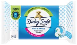 Baby Soft Fresh White Moist Toilet Tissue 42 Wipes