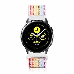 Wniph 20MM Quick Release Watch Band Compatible With Samsung Galaxy galaxy Watch ACTIVE2 Huawei pebble asus ticwatch Smart Watch Nylon Breathable Replacement Sport Strap Rainbow Pinstripes 20MM