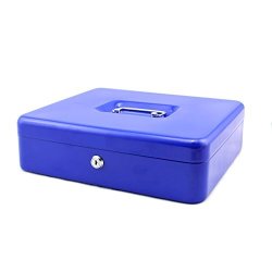 Greek Art Cash Box With Key Lock Strong And Sturdy Safe Box Cash Drawer With Removable Tray For Your Money Petty Cash Medication Documents