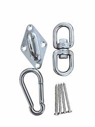 Pexiqaka Hammock Chair Ultimate Hanging Kit 300 Lb Capacity - Premium Stainless Steelswivel Hook And Ceiling Hammock Mount With 4 Stainless Mounting Screws