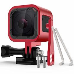 Nechkitter Aluminum Frame Housing Case For Gopro Hero 5 Session 4 Session hero Session Cnc Aluminum Alloy Solid Protective Case With Wrench -red