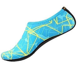 Han Shi Water Shoes Men Women Fashion Outdoor Sports Diving Swim Soft Beach Yoga Socks M Blue