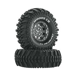 DuraTrax Deep Woods Rc Rock Crawler Tires With Foam Inserts C3 Super Soft Compound High Traction 1.9 Black Chrome Set Of 2