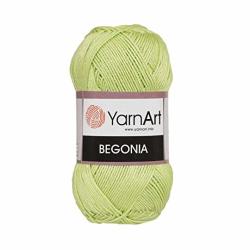 5 Skein Pack Total 8.8 Oz. Yarnart Begonia 100% Mercerized Cotton Each 1.76 Oz 50G 185 Yrds 169M Fine Sport: 2 Green - 5352