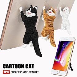 Phone Stand Holder For Samsung Galaxy Iphone Smartphone Cute Cartoon Cat Phone Sucker Bracket Model Phone Bracket Black