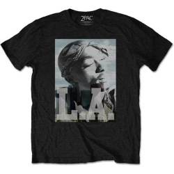 Tupac La Skyline Mens Black T-Shirt Large