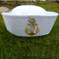 Unisex White Sailor Ship Captain Navy Marine Hat Nautical Fancy Dress Cosplay Cap