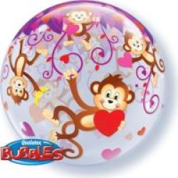 Bubble Balloon - Love Monkeys 56 Cm