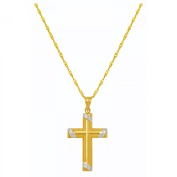 BONDED GOLD Cross Pendant On Chain