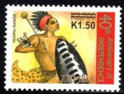 Zambia - 2013 Traditional Dancer K1.50 Overprint Mnh