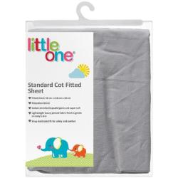 Standard Cot Fitted Sheet - Grey