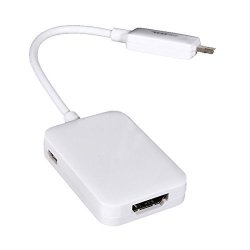 Sodial R Micro USB To HDMI Hdtv Smart Mhl Adapter For Samsung Galaxy S3 S4 S5 Note 2 3 4 White