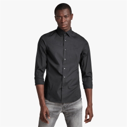 Men&apos S Dressed Super Slim Black Shirt
