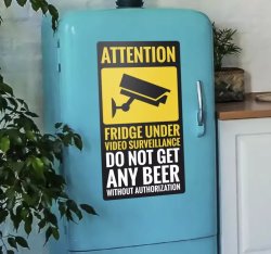 Under Video Surveillance Fridge Wrap