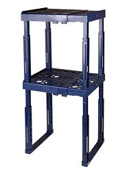 Tools For School Locker Shelf. Adjustable Height And Width. Stackable And Heavy Duty. Holds 40 Lbs. Per Shelf 2 Pack Blue