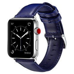 Ouheng Compatible With Apple Watch Band 38MM 40MM Genuine Leather Band Replacement Compatible With Apple Watch Series 4 Series 3 Series 2 Series 1