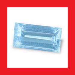 Aquamarine - Medium Blue Baguette Facet - 0.09cts