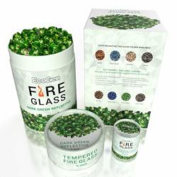 Fire Ecogen Glass For Outdoor Pits And Indoor Place Color Optimal Heat For Propane Or Gas Tempered And Reflective Eco-friendly Packaging Dark Green