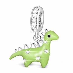 Gnoce 925 Sterling Silver Charm Beads Bracelets Great For Necklace Jewelry Fits Most Us European Bracelet - Green Dragon