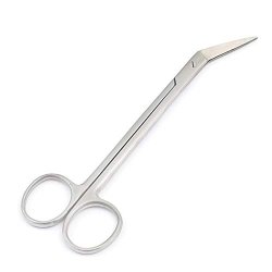 6 inch Stainless Steel Applique Duckbill Scissors Blade with Offset Handle  & 6 inch Machine Embroidery Double Curved Scissors Bundle by GS Online