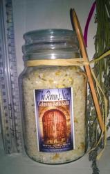 800gr Calming Healing Salt Crystals In Big Jar With Wooden Spoon Organic Herbs Essential Oils