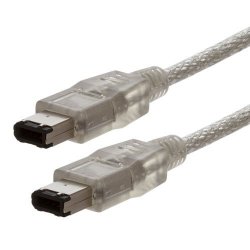 3FT 6 Pin Male To 6 Pin Male Clear Firewire 400 400 Cable For Ieee 1394 Devices