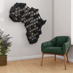 Africa Wine Display - 780 X 850 X 150 Mm 24 Bottles Matt Black