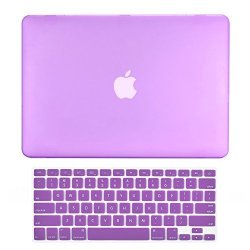 Topcase 2 In 1 Retina 13-INCH Purple Rubberized Hard Case Cover For Apple Macbook Pro 13.3" With Retina Display Model: A1425 And A1502 Version