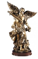 28CM Gilded Wood Finish - St Michael The Archangel