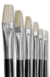 577 Flat Pure Bristle Paint Brush - Set Of 6 Brushes