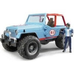 Bruder Jeep Cross Country Racer In Blue With Driver